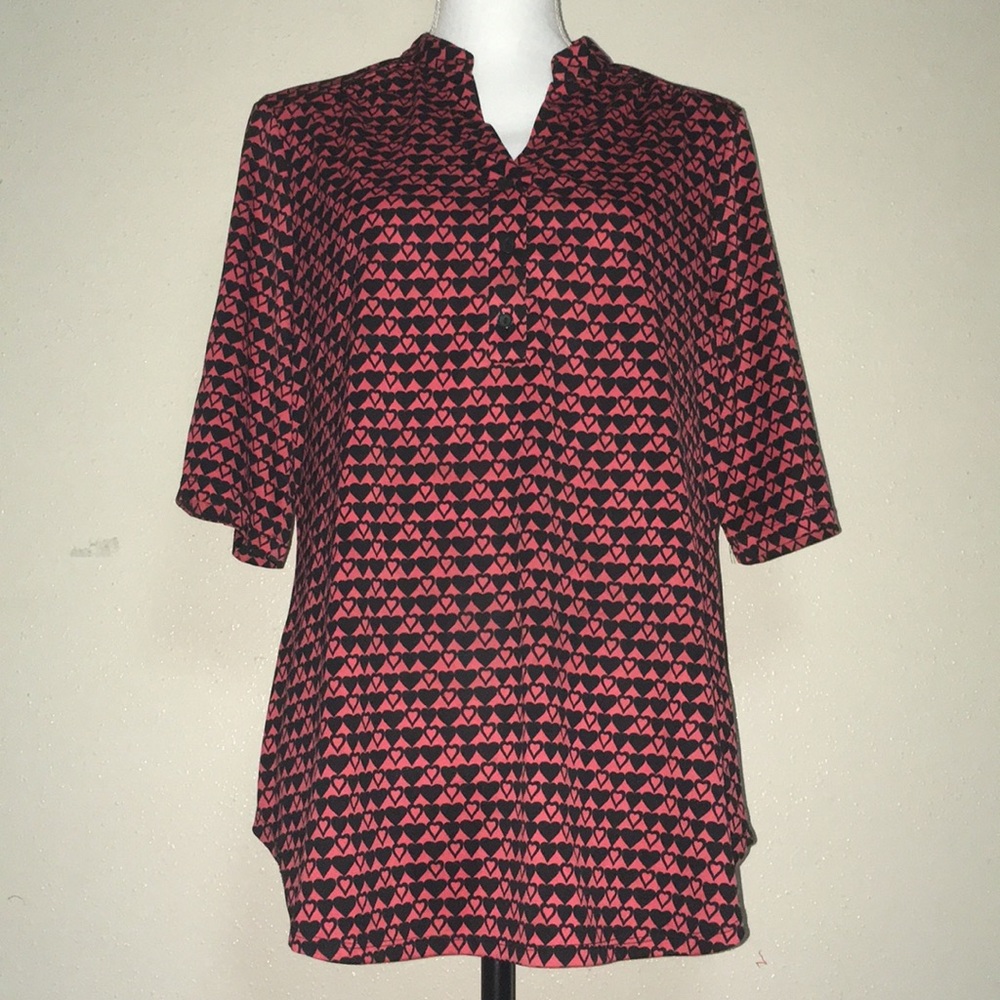 Women’s red and black heart blouse